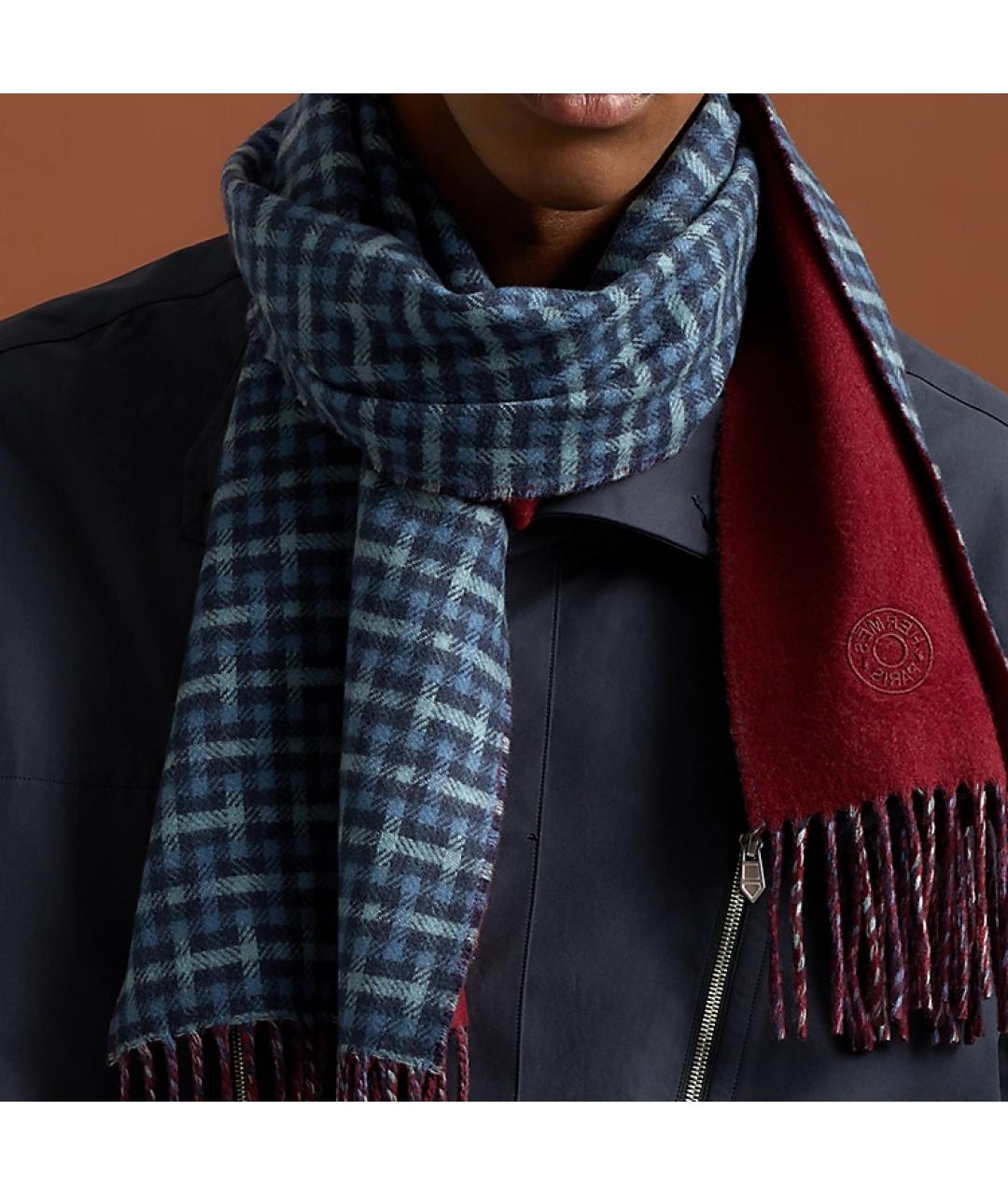 HERMES Синий шарф, фото 2