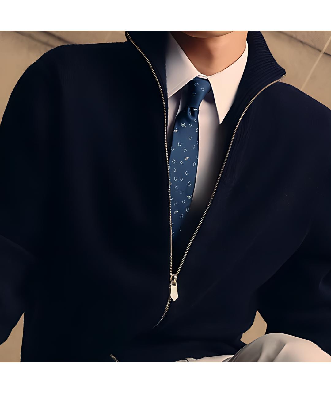 HERMES Темно-синий галстук, фото 2