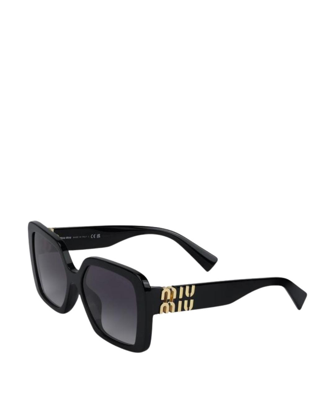 MIU MIU Черные пластиковые солнцезащитные очки, фото 1