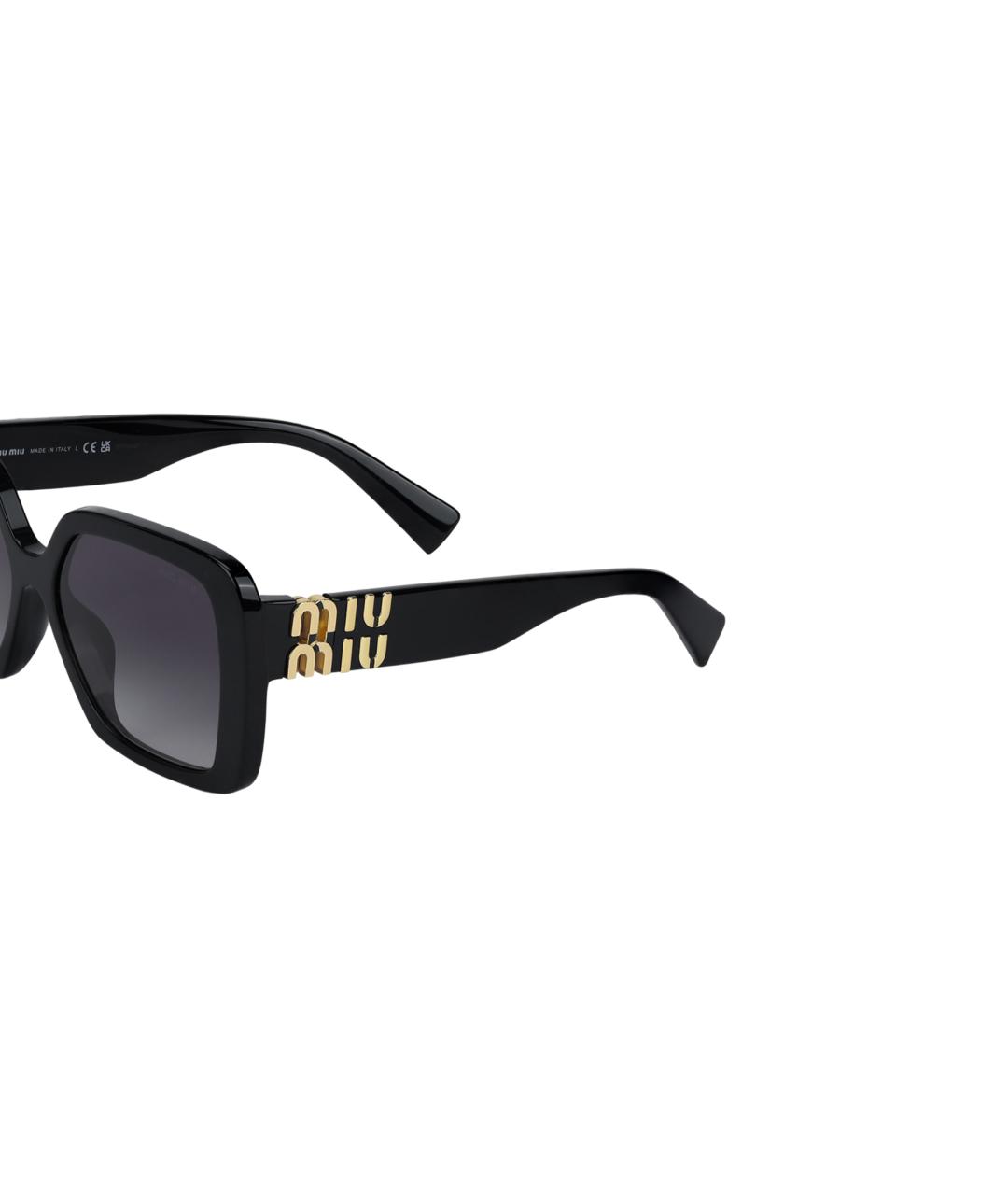 MIU MIU Черные пластиковые солнцезащитные очки, фото 4