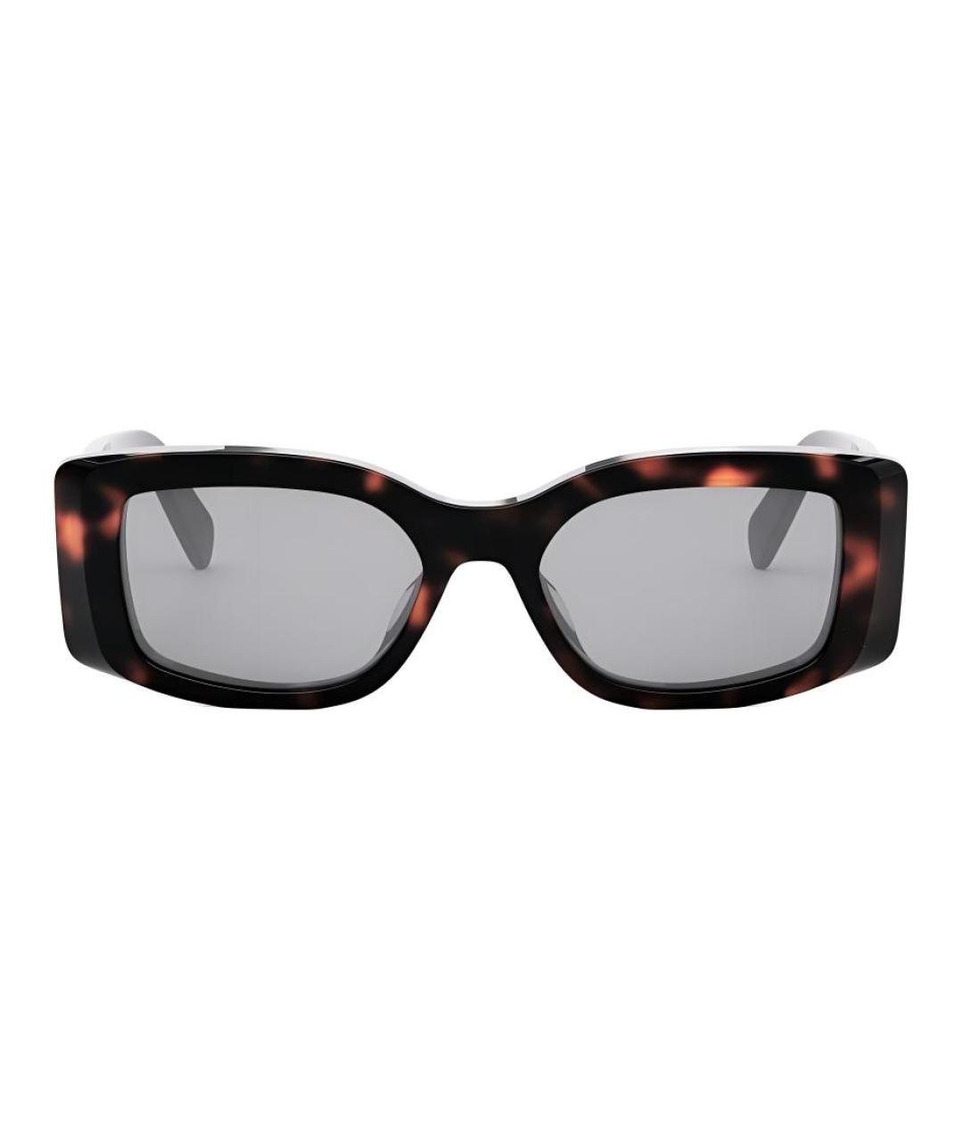 CELINE Коричневые пластиковые солнцезащитные очки, фото 2