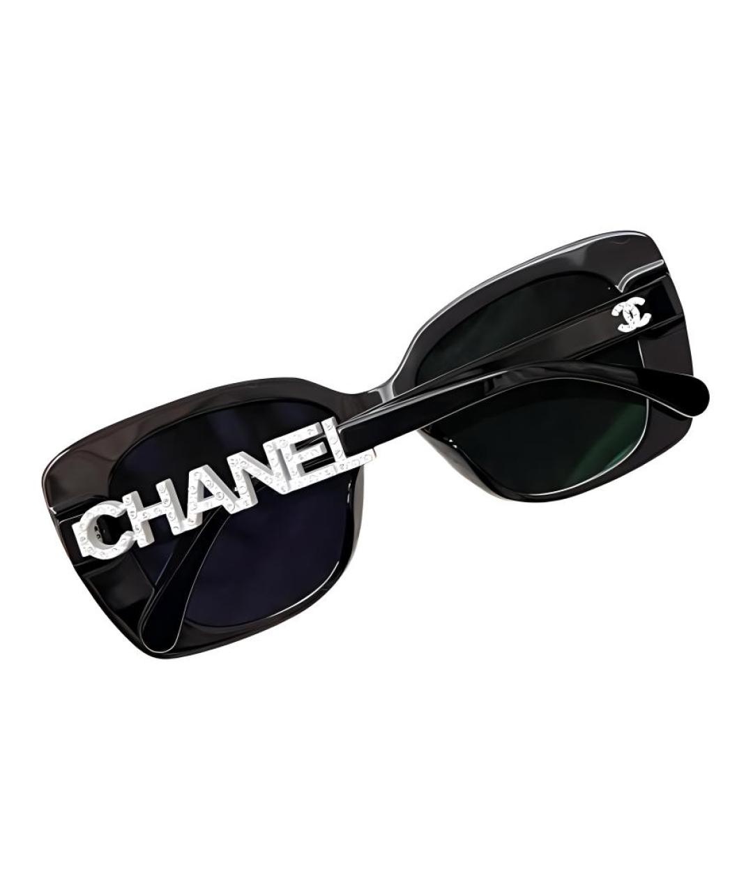CHANEL Черные пластиковые солнцезащитные очки, фото 2