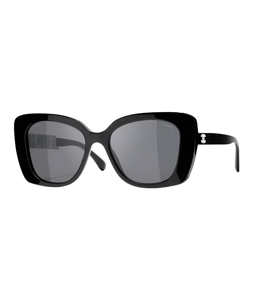CHANEL Черные пластиковые солнцезащитные очки, фото 1