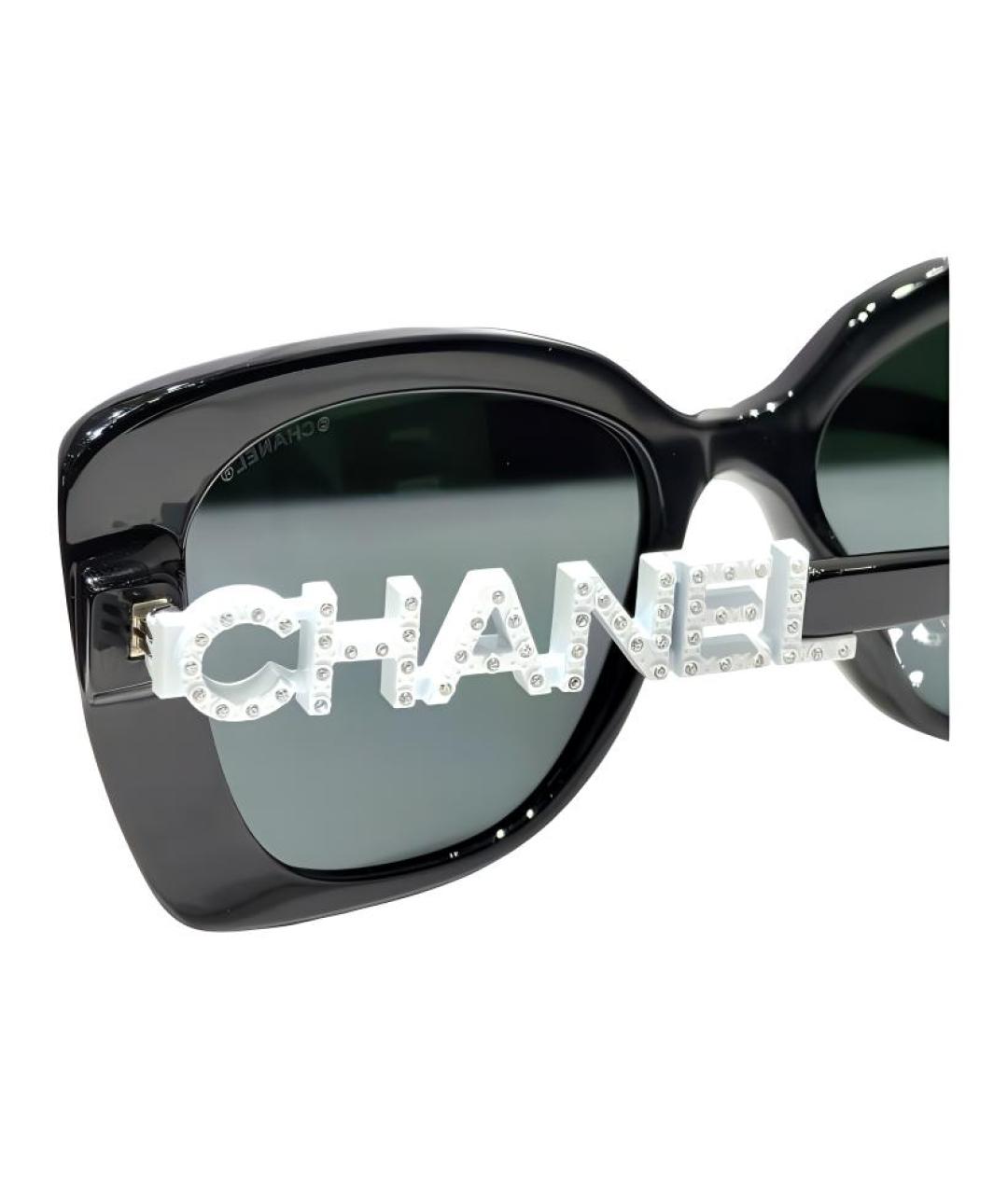 CHANEL Черные пластиковые солнцезащитные очки, фото 3