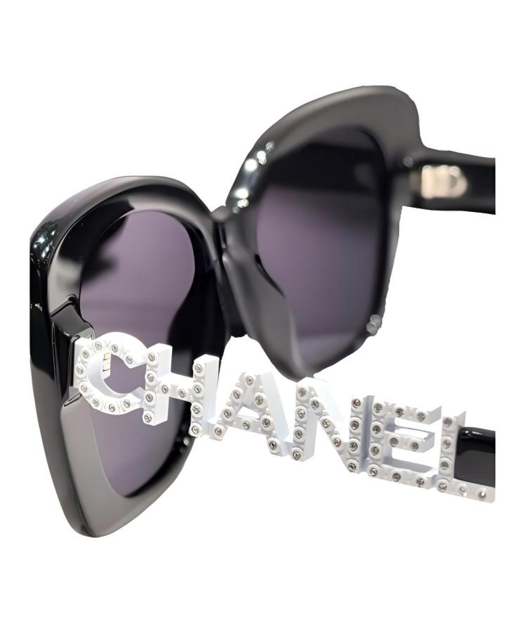 CHANEL Черные пластиковые солнцезащитные очки, фото 4