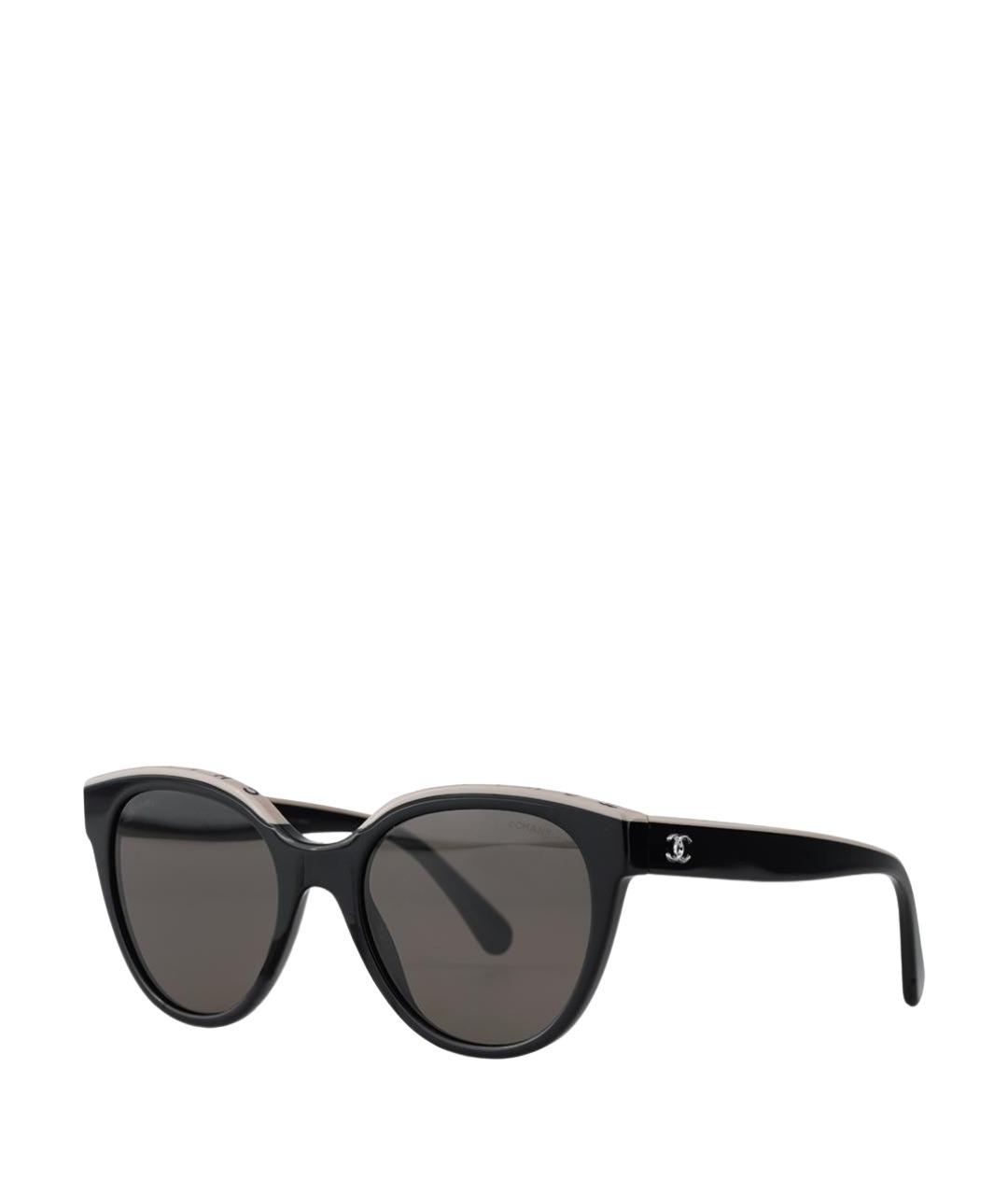 CHANEL Черные пластиковые солнцезащитные очки, фото 1