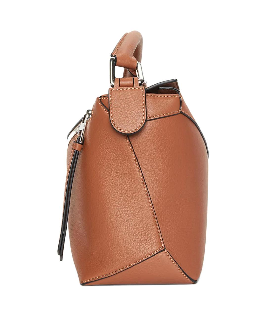 LOEWE Коричневая кожаная сумка через плечо, фото 4