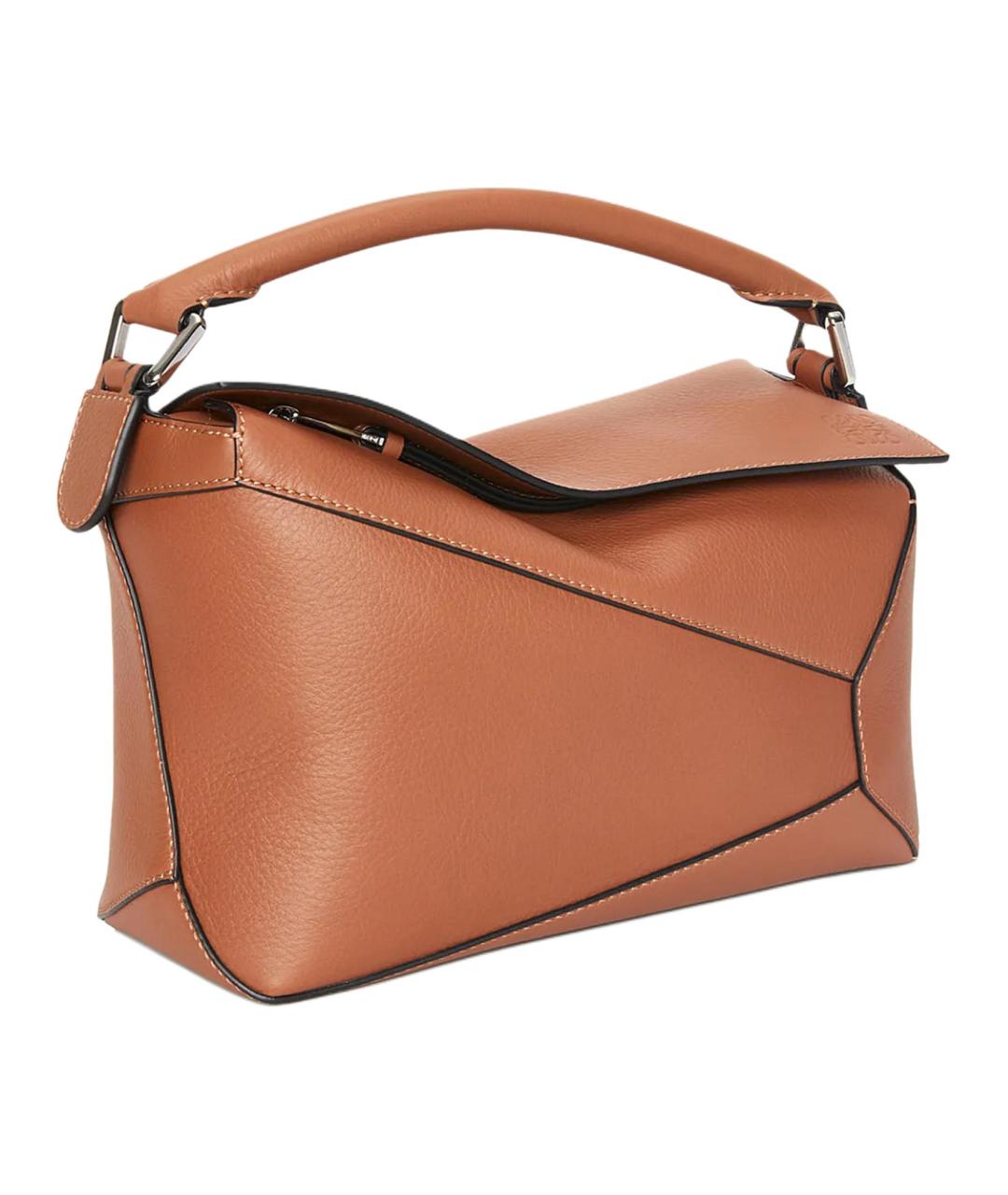 LOEWE Коричневая кожаная сумка через плечо, фото 3