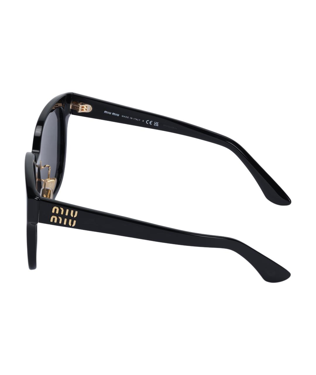 MIU MIU Черные пластиковые солнцезащитные очки, фото 3