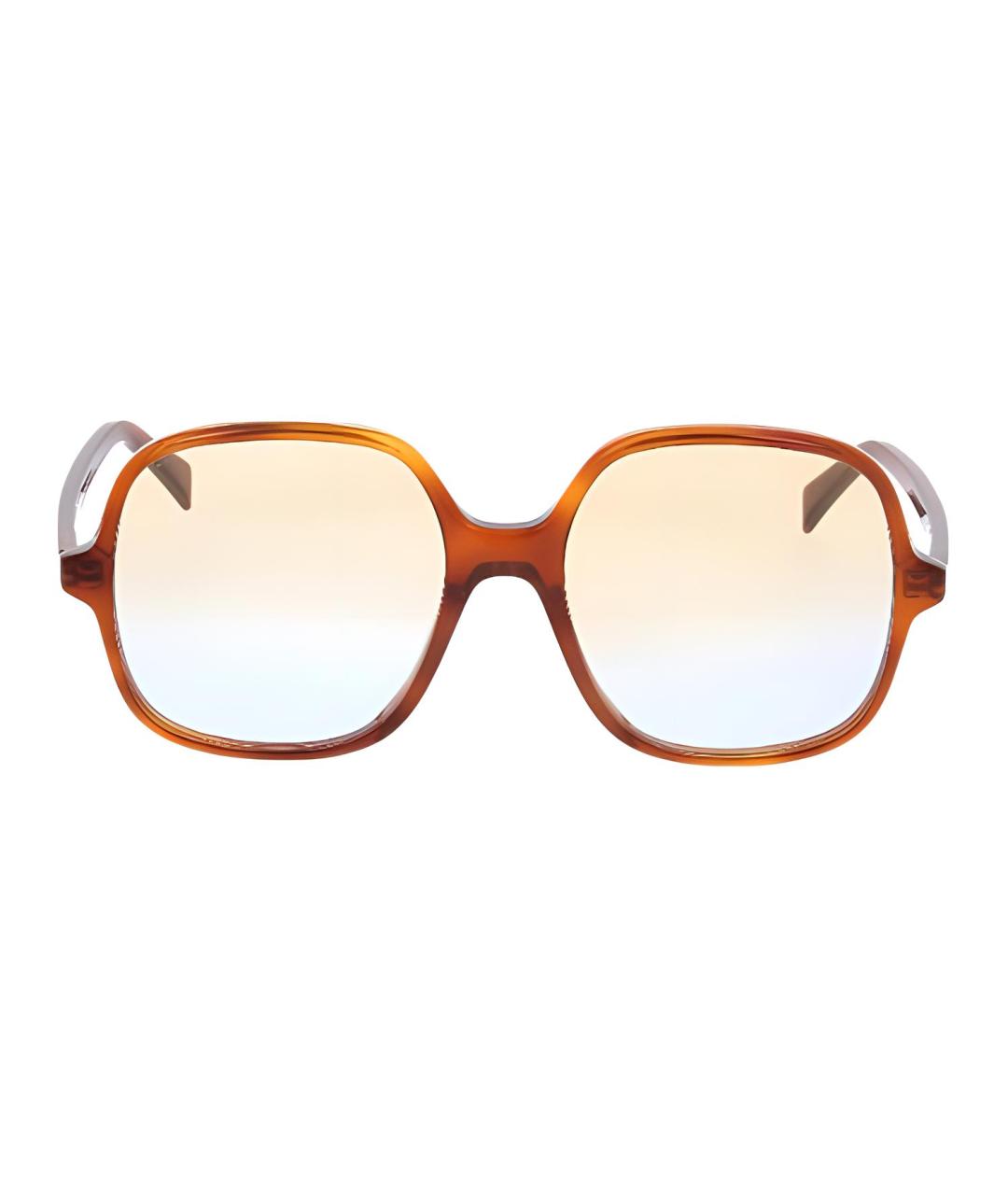 CELINE Коричневые пластиковые солнцезащитные очки, фото 1