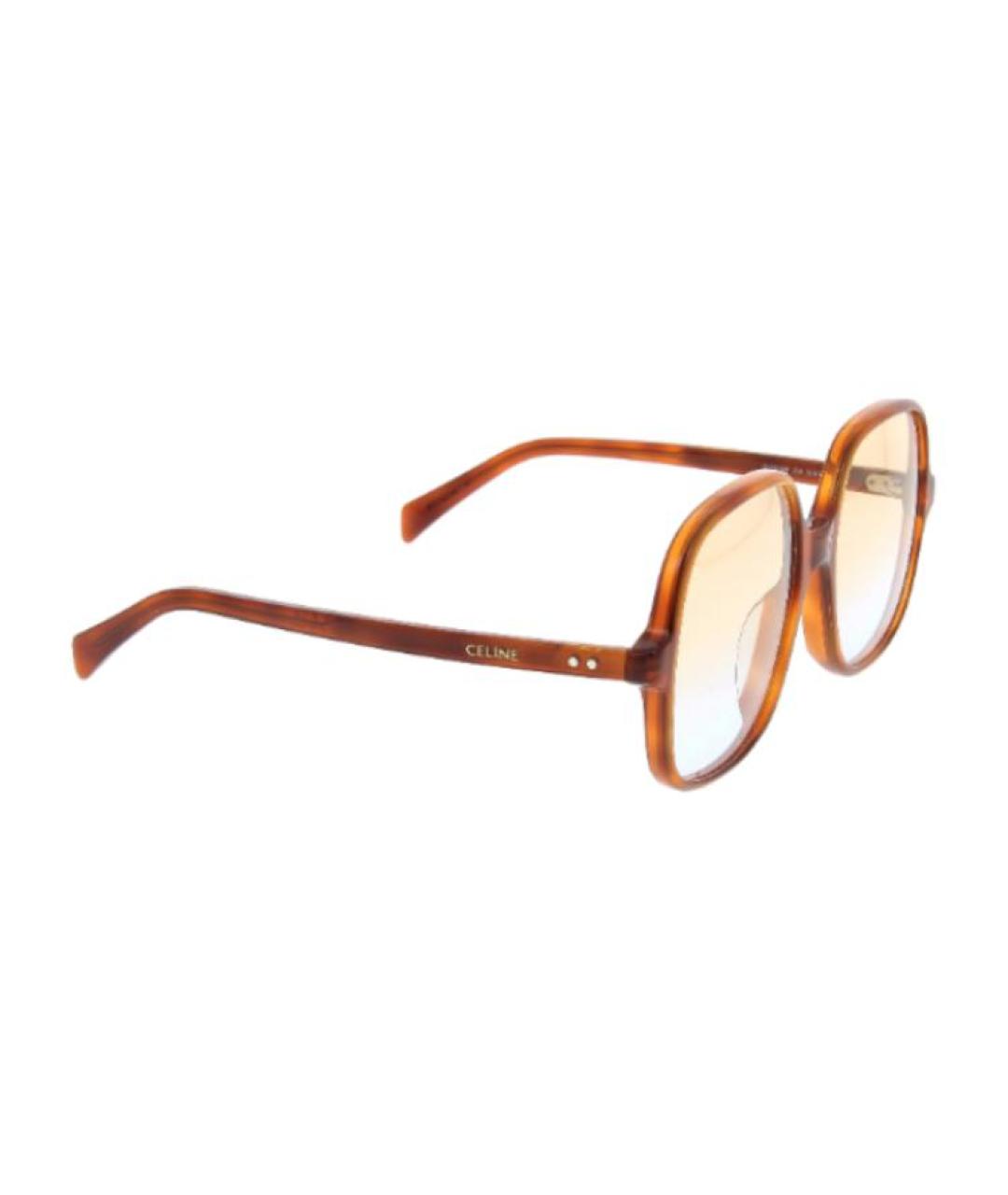 CELINE Коричневые пластиковые солнцезащитные очки, фото 2