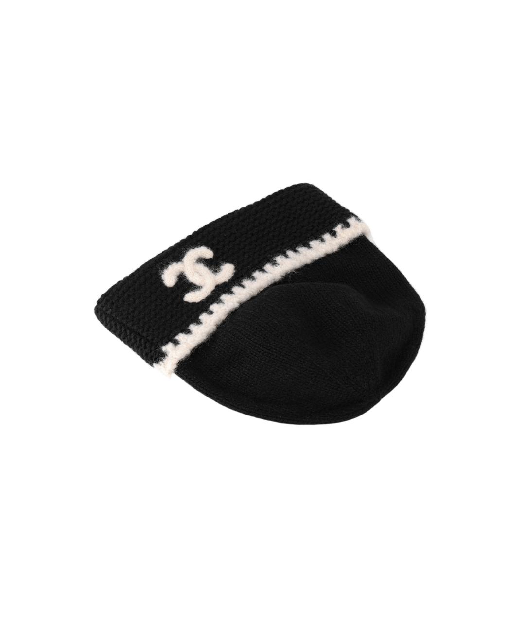 CHANEL Черная кашемировая шапка, фото 4