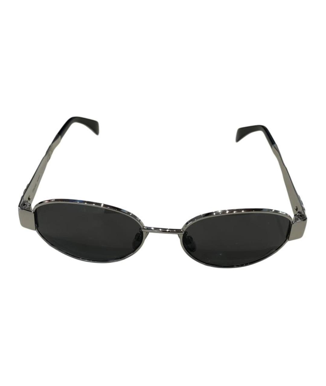 CELINE Серебряные металлические солнцезащитные очки, фото 4