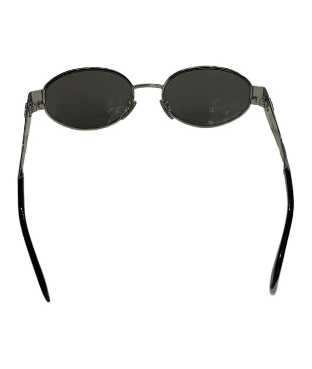 CELINE Серебряные металлические солнцезащитные очки, фото 3