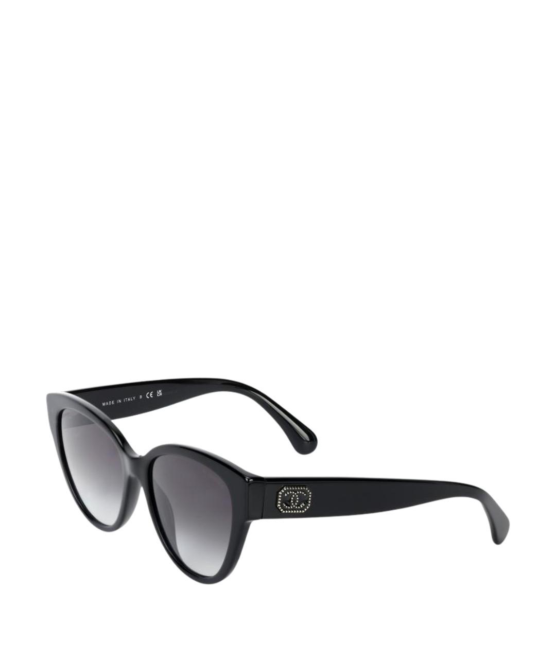 CHANEL Черные пластиковые солнцезащитные очки, фото 1