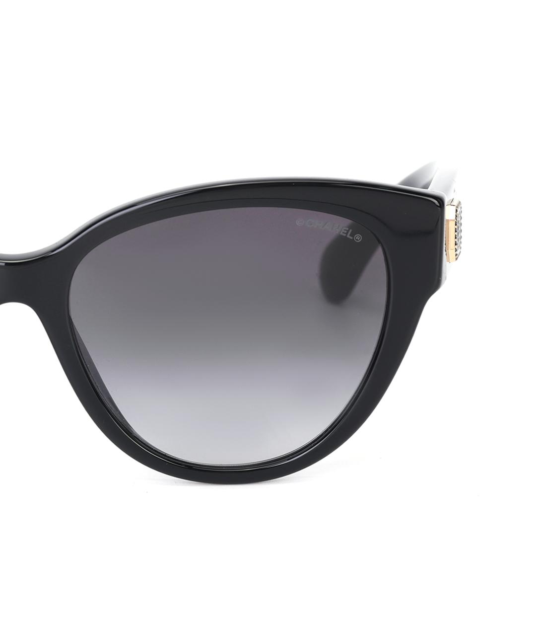 CHANEL Черные пластиковые солнцезащитные очки, фото 4
