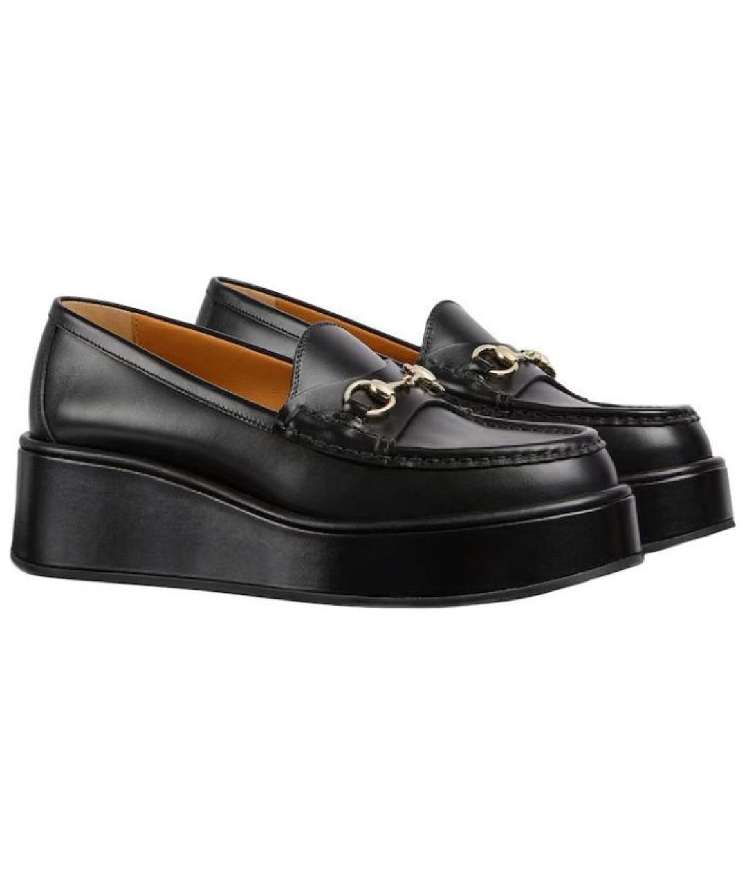 GUCCI Черные кожаные лоферы, фото 3