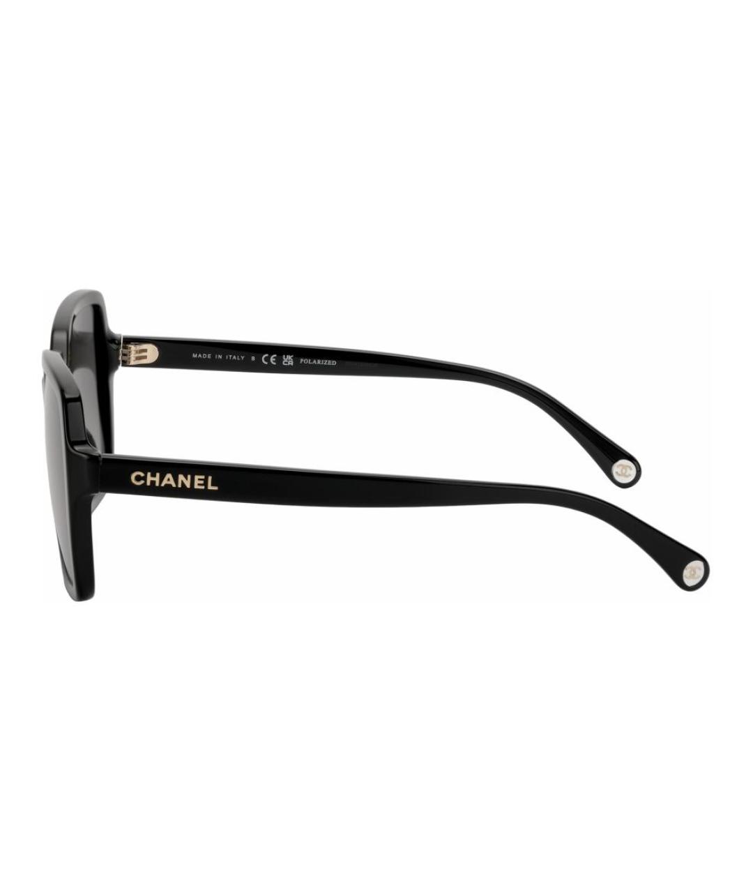 CHANEL Черные пластиковые солнцезащитные очки, фото 3