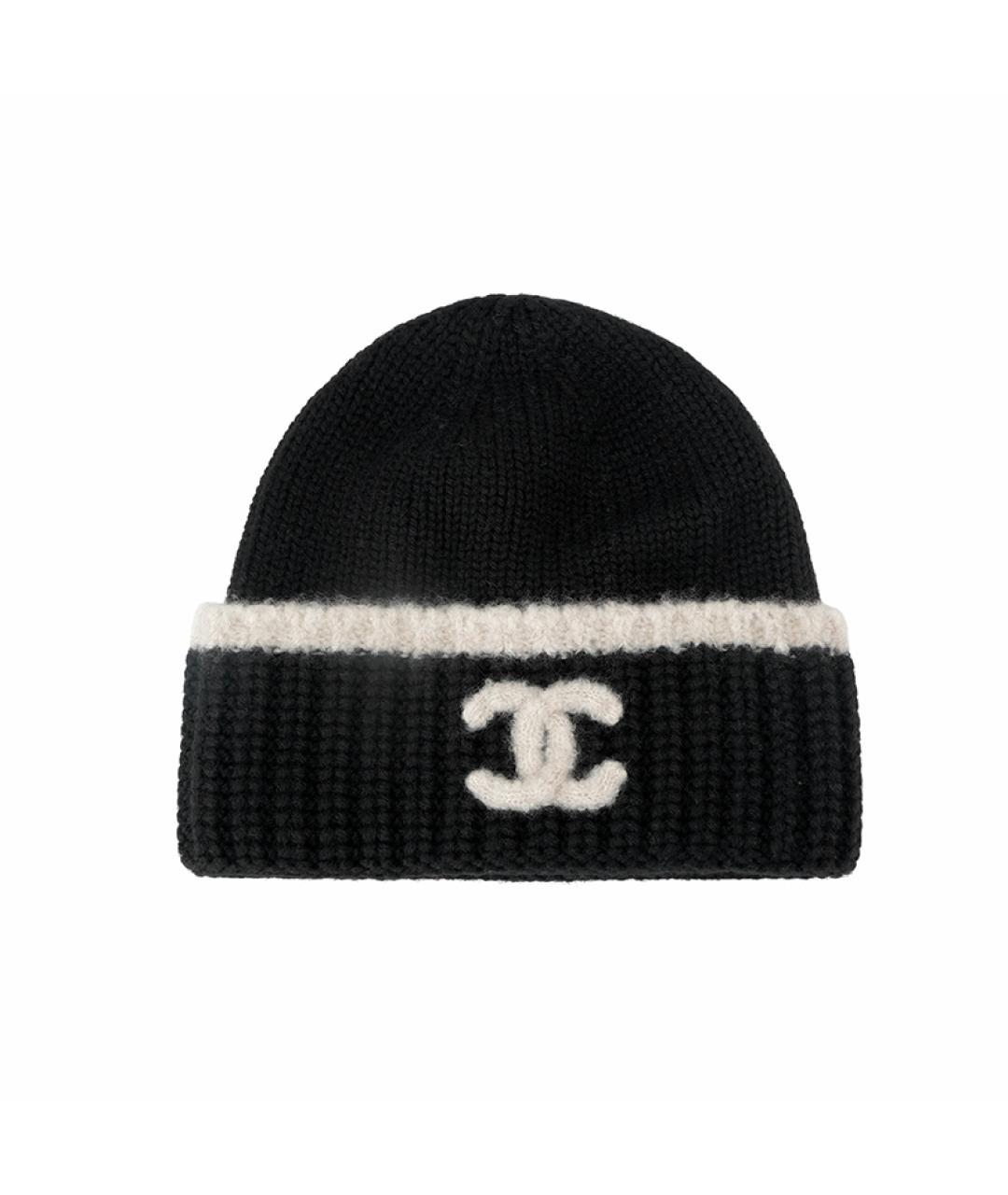 CHANEL Черная кашемировая шапка, фото 6