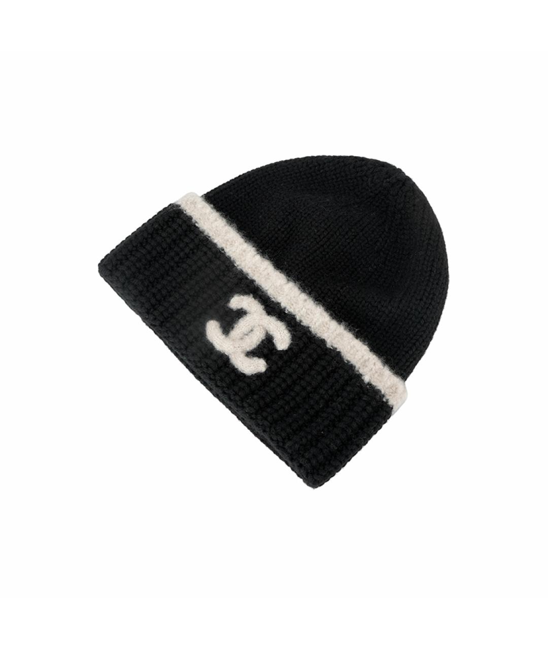 CHANEL Черная кашемировая шапка, фото 3