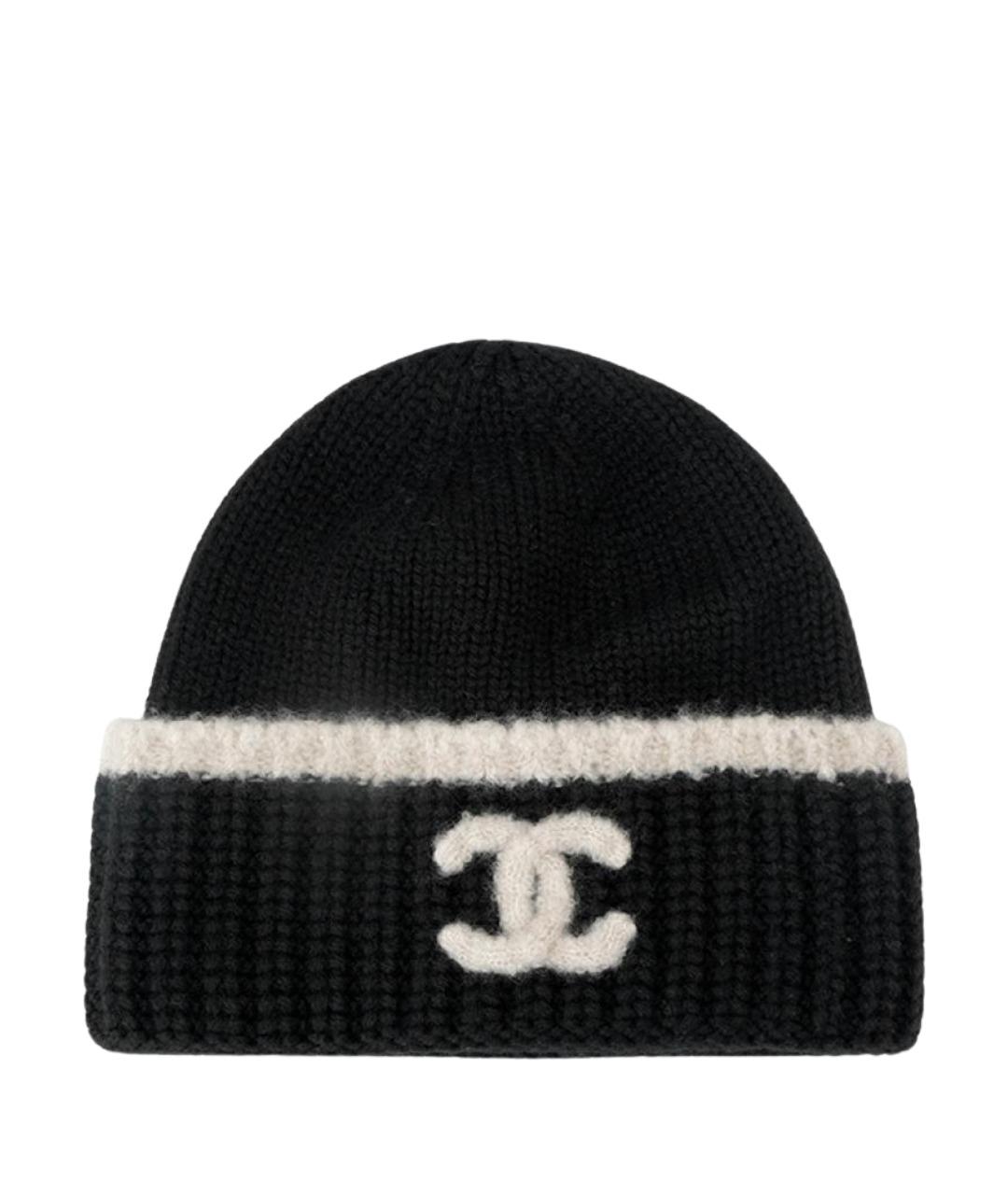 CHANEL Черная кашемировая шапка, фото 1