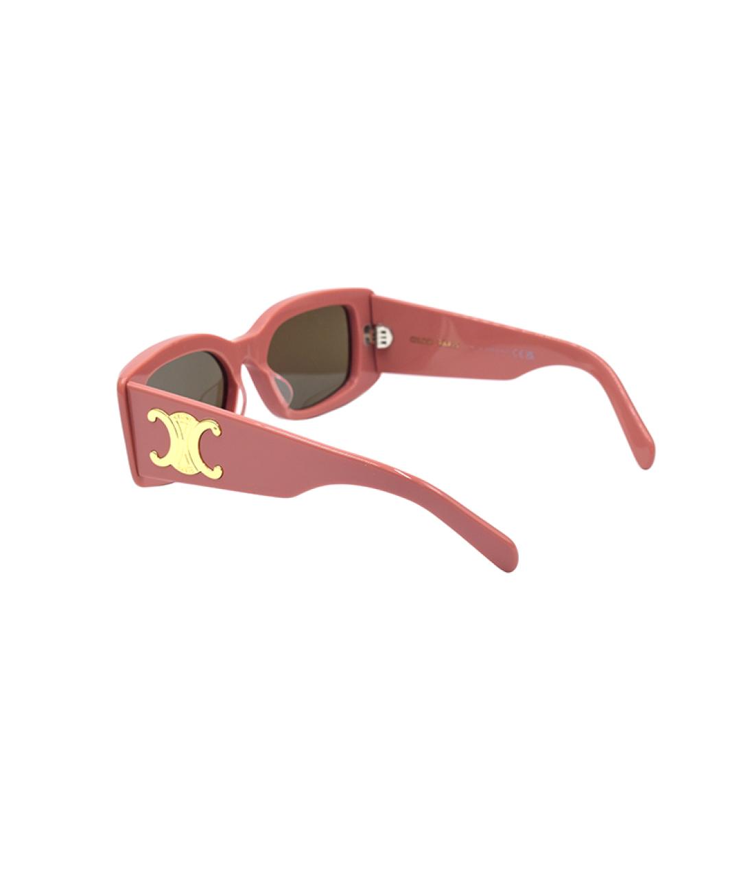 CELINE Розовые пластиковые солнцезащитные очки, фото 3