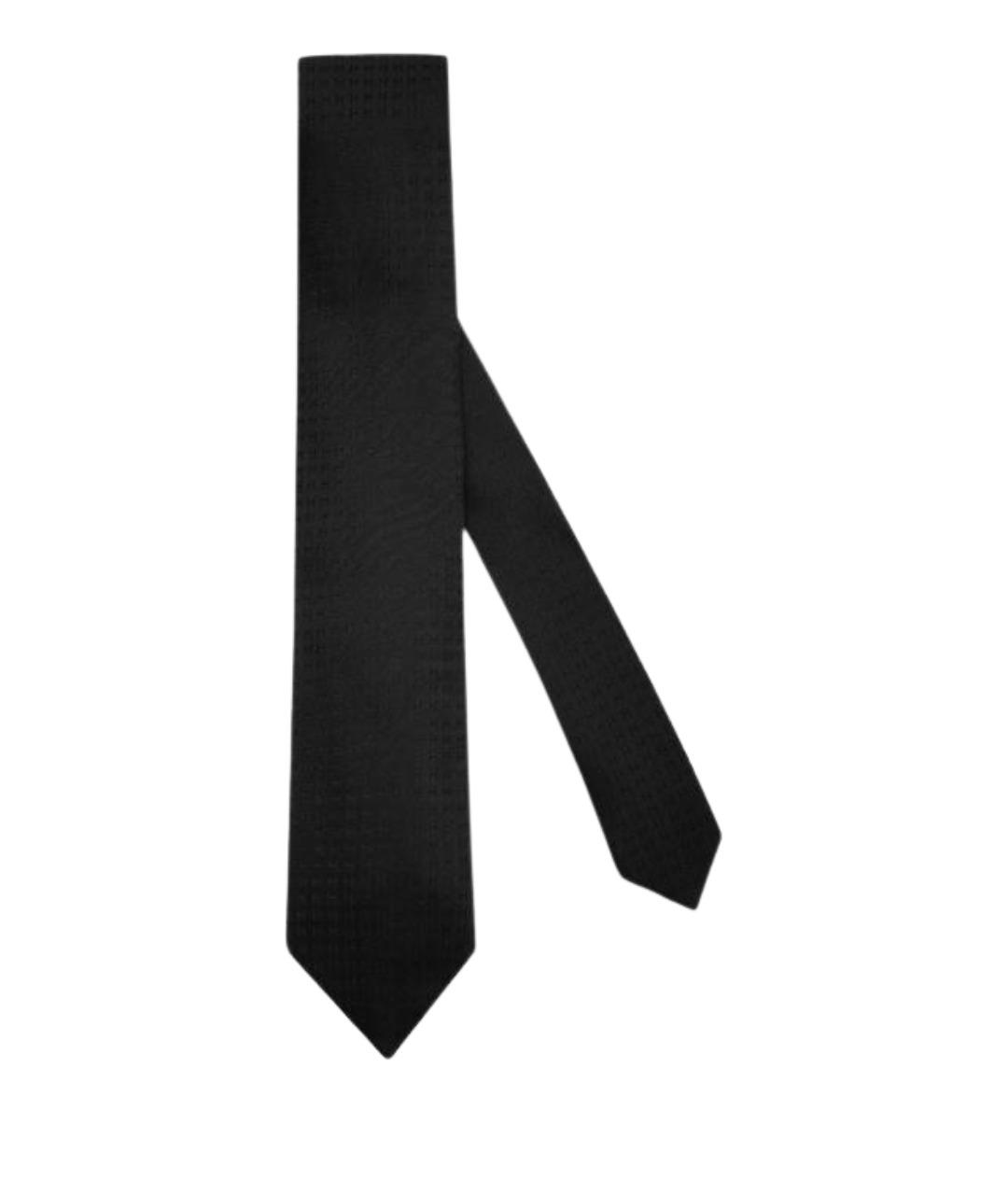 HERMES Черный шелковый галстук, фото 1