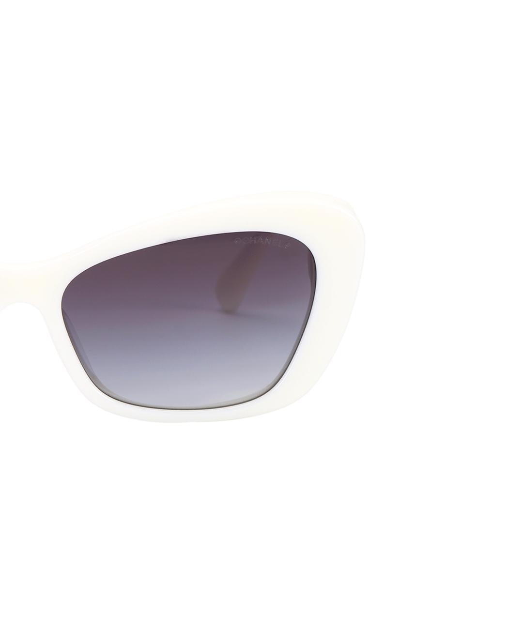 CHANEL Белые пластиковые солнцезащитные очки, фото 4