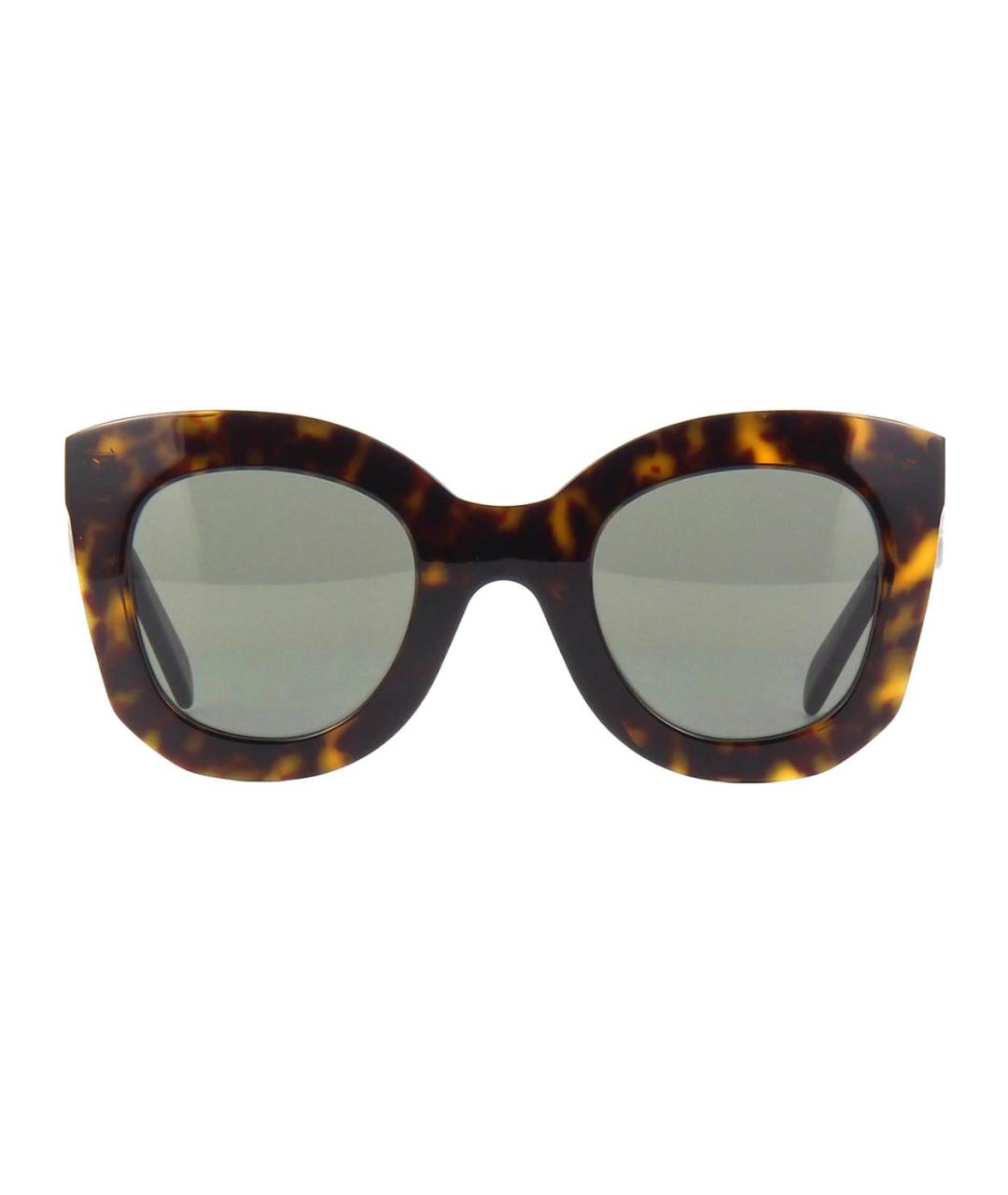 CELINE Коричневые пластиковые солнцезащитные очки, фото 2