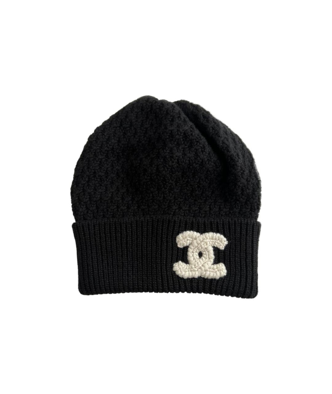 CHANEL Черная кашемировая шапка, фото 3