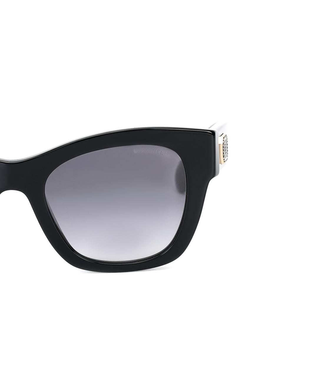 CHANEL Черные пластиковые солнцезащитные очки, фото 4