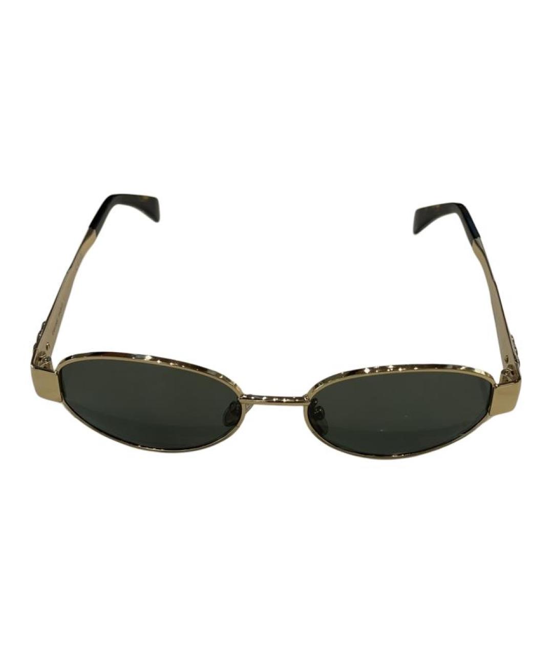 CELINE Золотые металлические солнцезащитные очки, фото 4