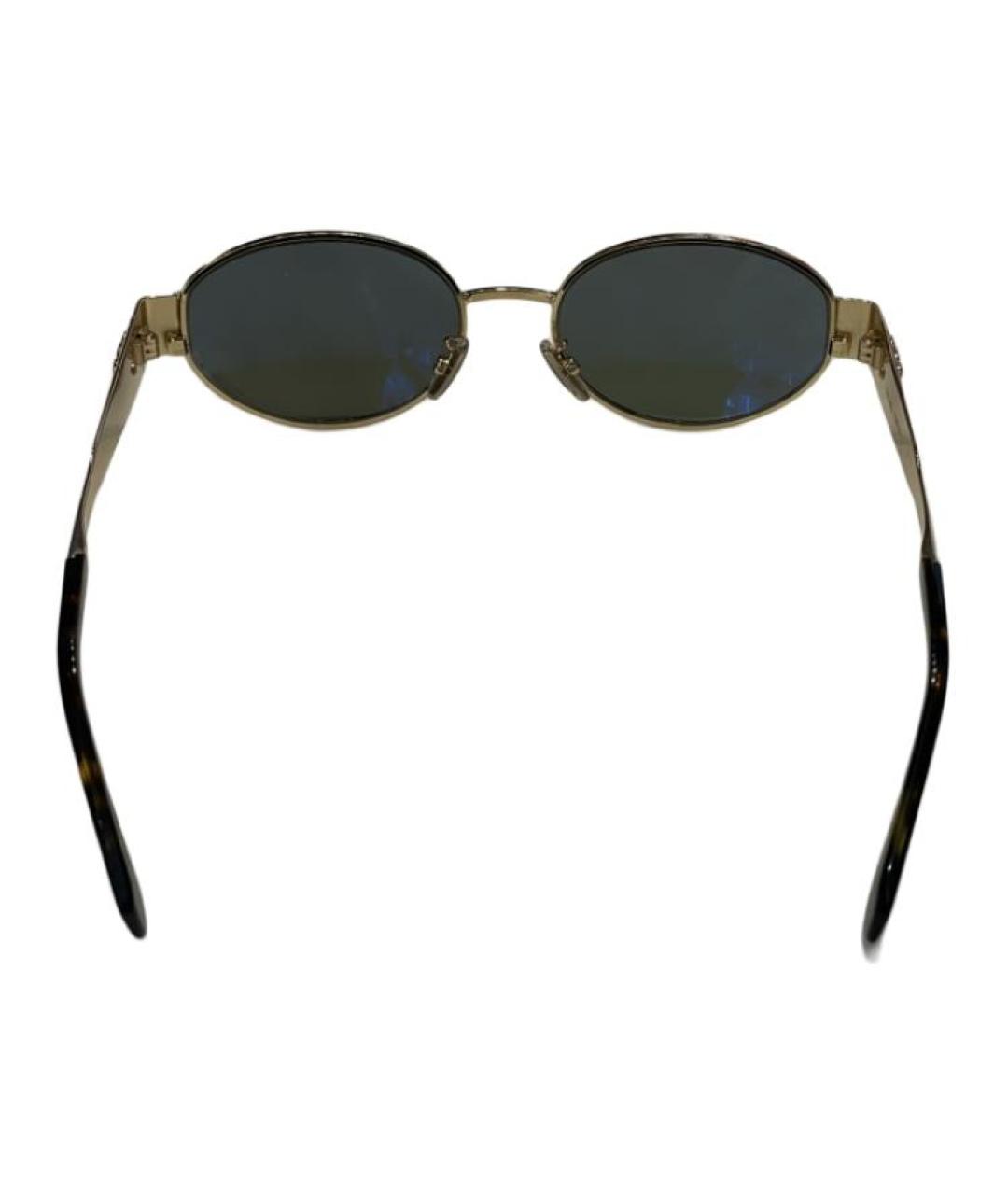 CELINE Золотые металлические солнцезащитные очки, фото 3