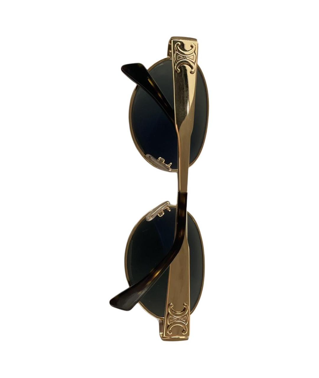 CELINE Золотые металлические солнцезащитные очки, фото 2