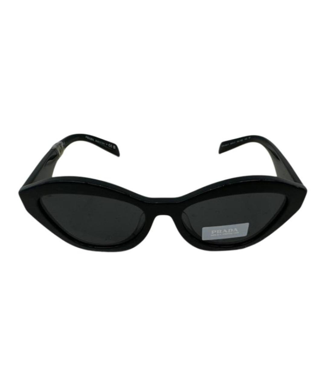 PRADA Черные пластиковые солнцезащитные очки, фото 3
