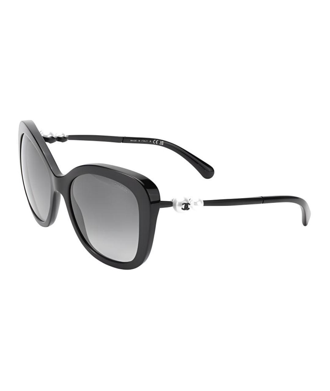 CHANEL Черные пластиковые солнцезащитные очки, фото 1