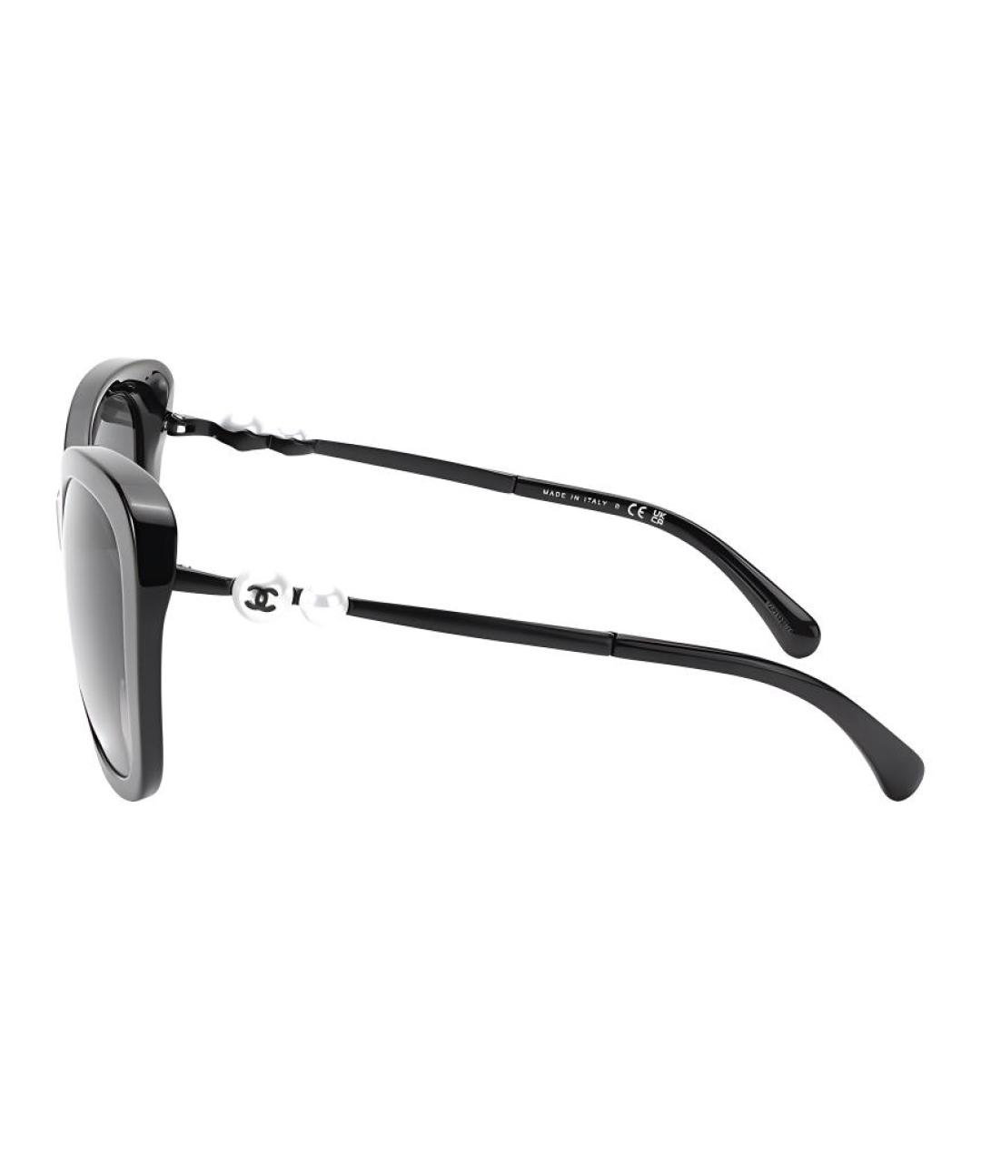CHANEL Черные пластиковые солнцезащитные очки, фото 3