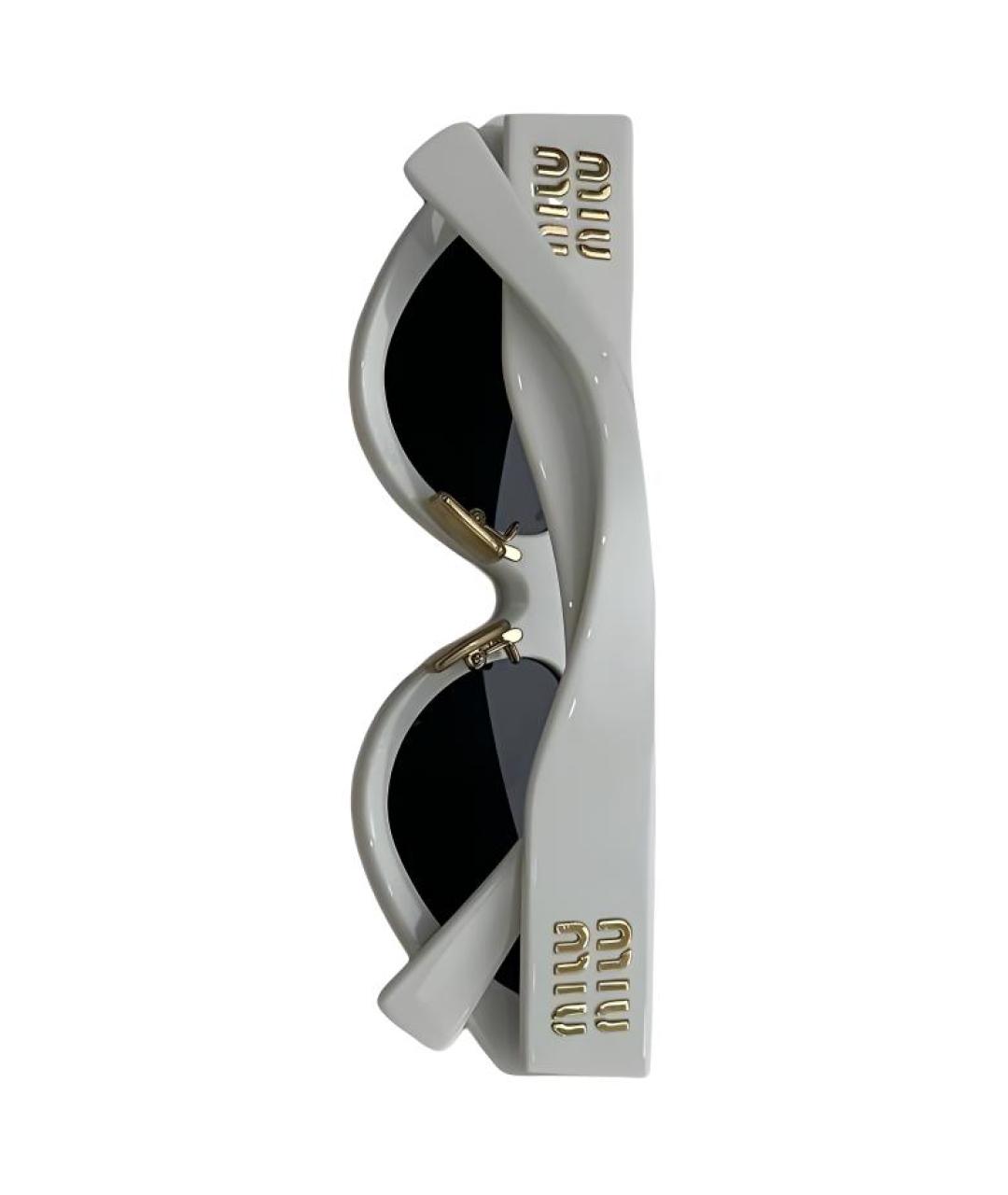 MIU MIU Белые пластиковые солнцезащитные очки, фото 4