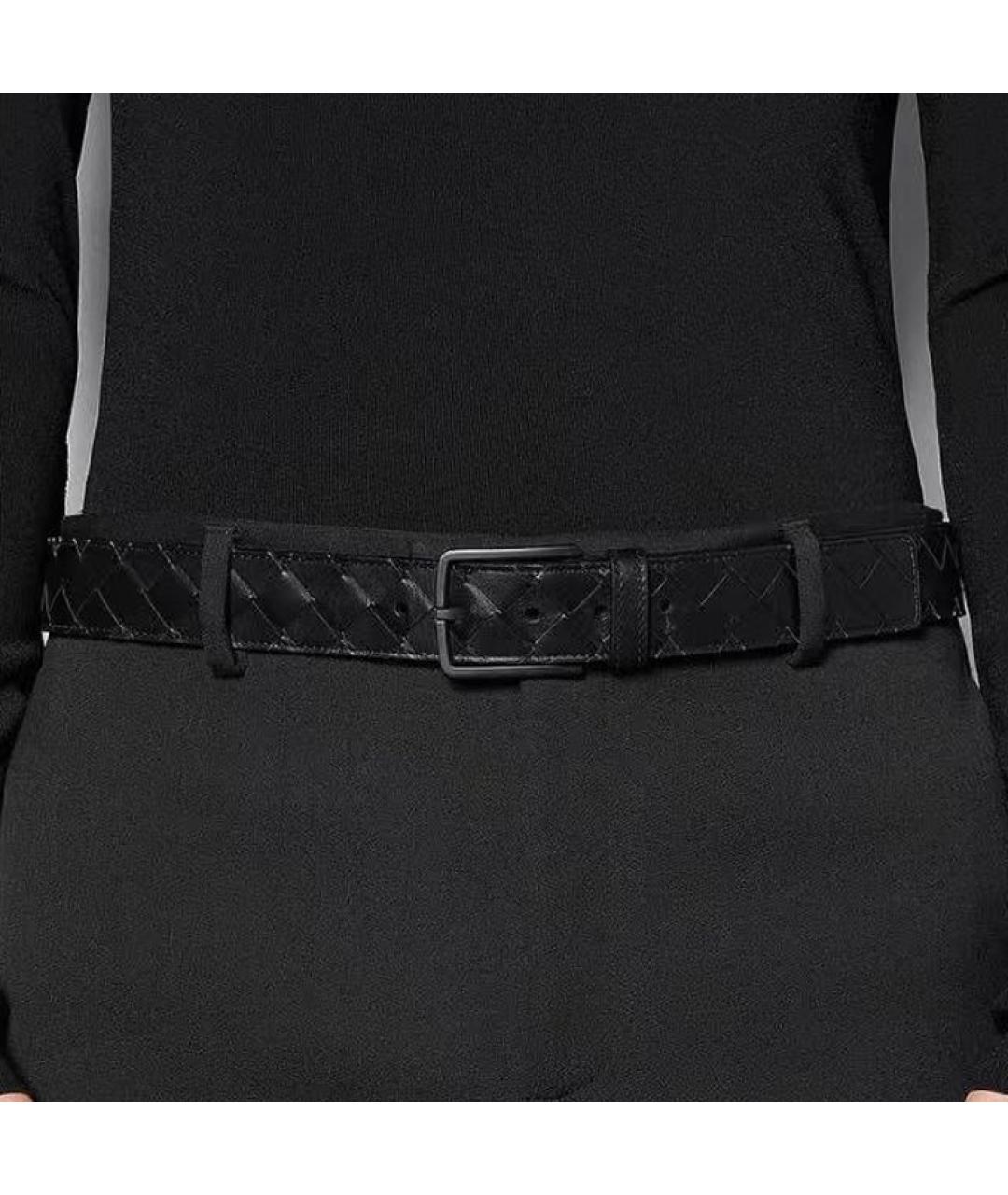 BOTTEGA VENETA Черный кожаный ремень, фото 2