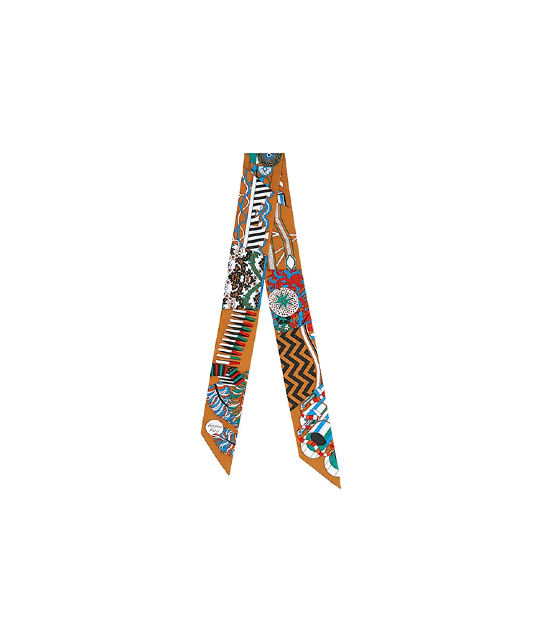 HERMES Мульти шелковый шарф, фото 3