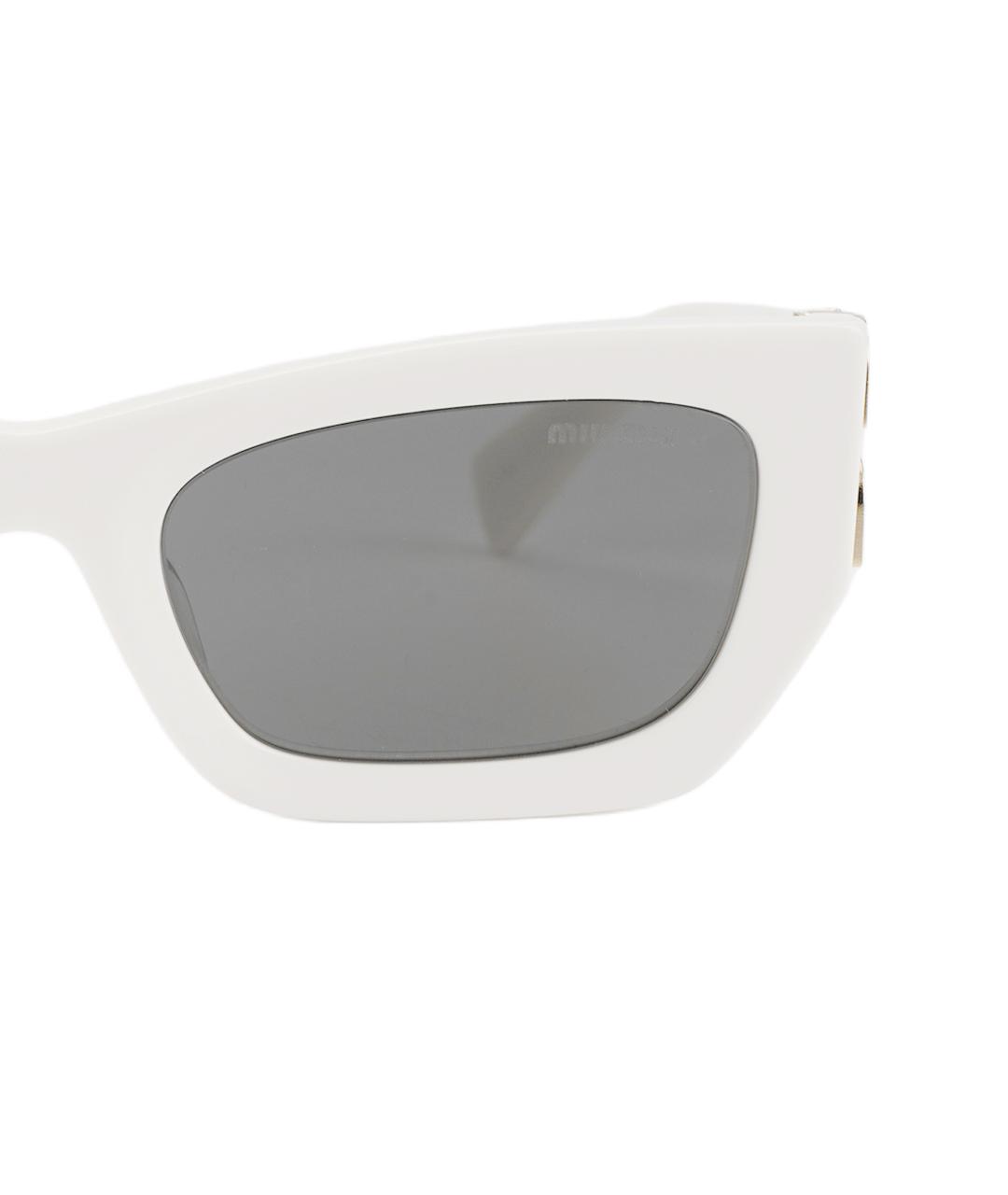 MIU MIU Белые пластиковые солнцезащитные очки, фото 4