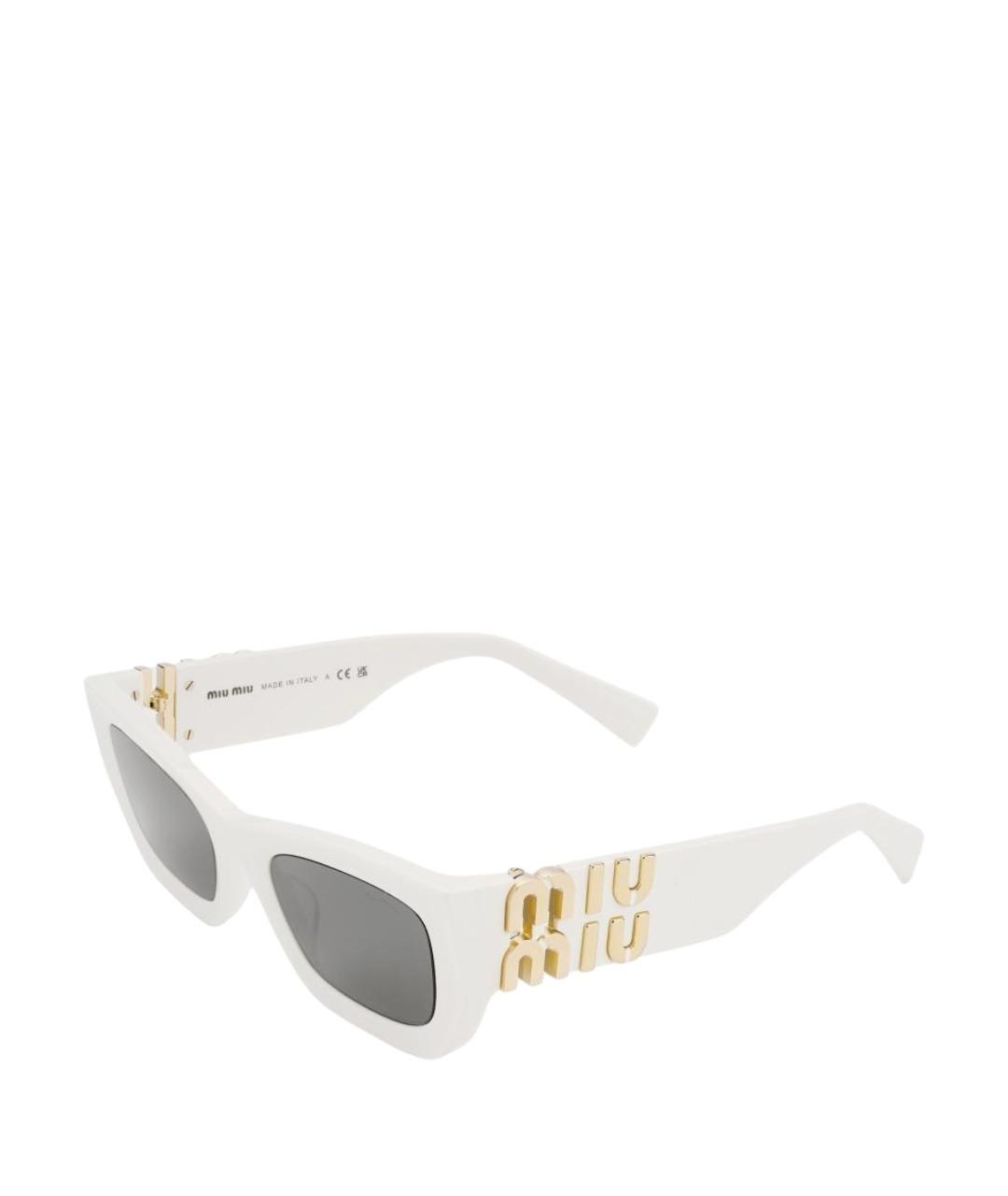 MIU MIU Белые пластиковые солнцезащитные очки, фото 1