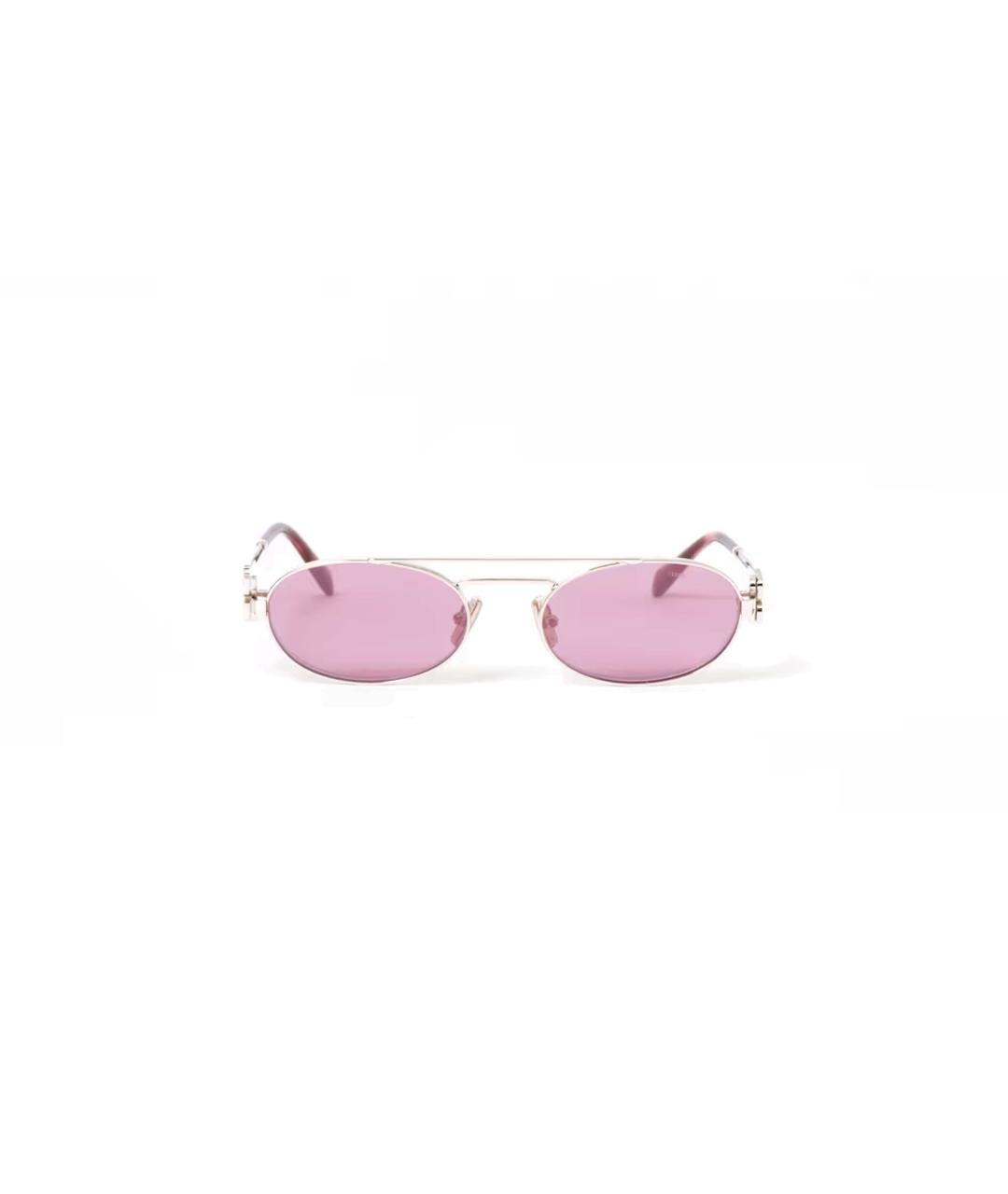 MIU MIU Золотые металлические солнцезащитные очки, фото 2