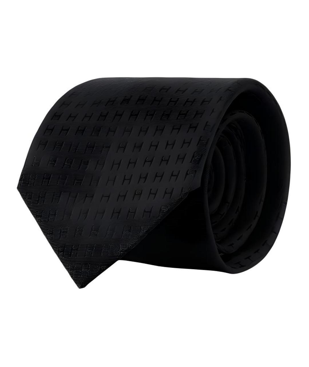 HERMES Черный галстук, фото 2