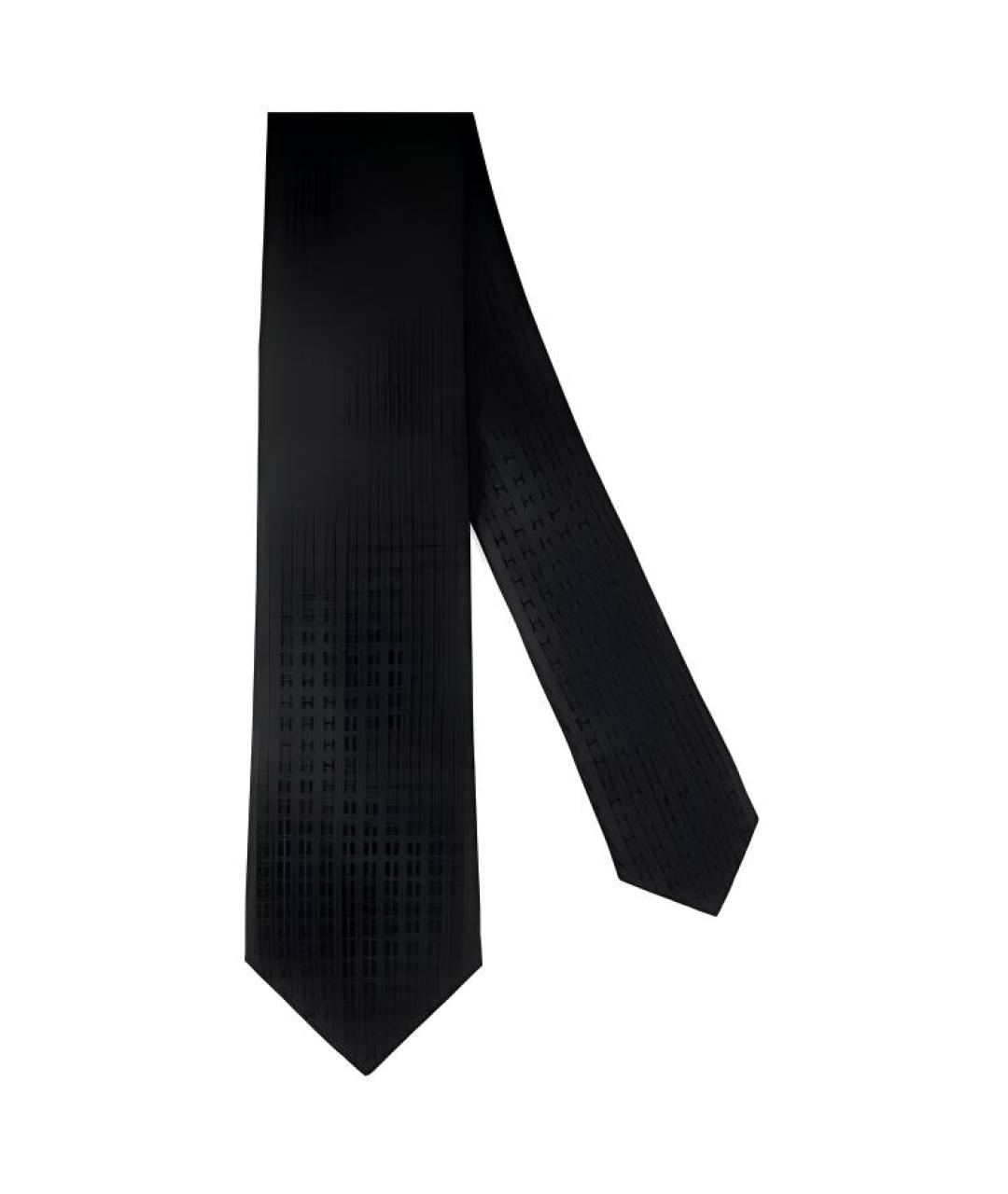 HERMES Черный галстук, фото 3