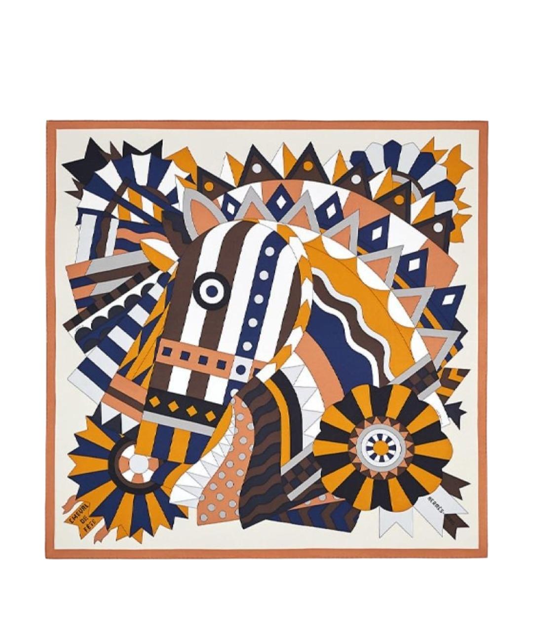 HERMES Мульти шелковый шарф, фото 1