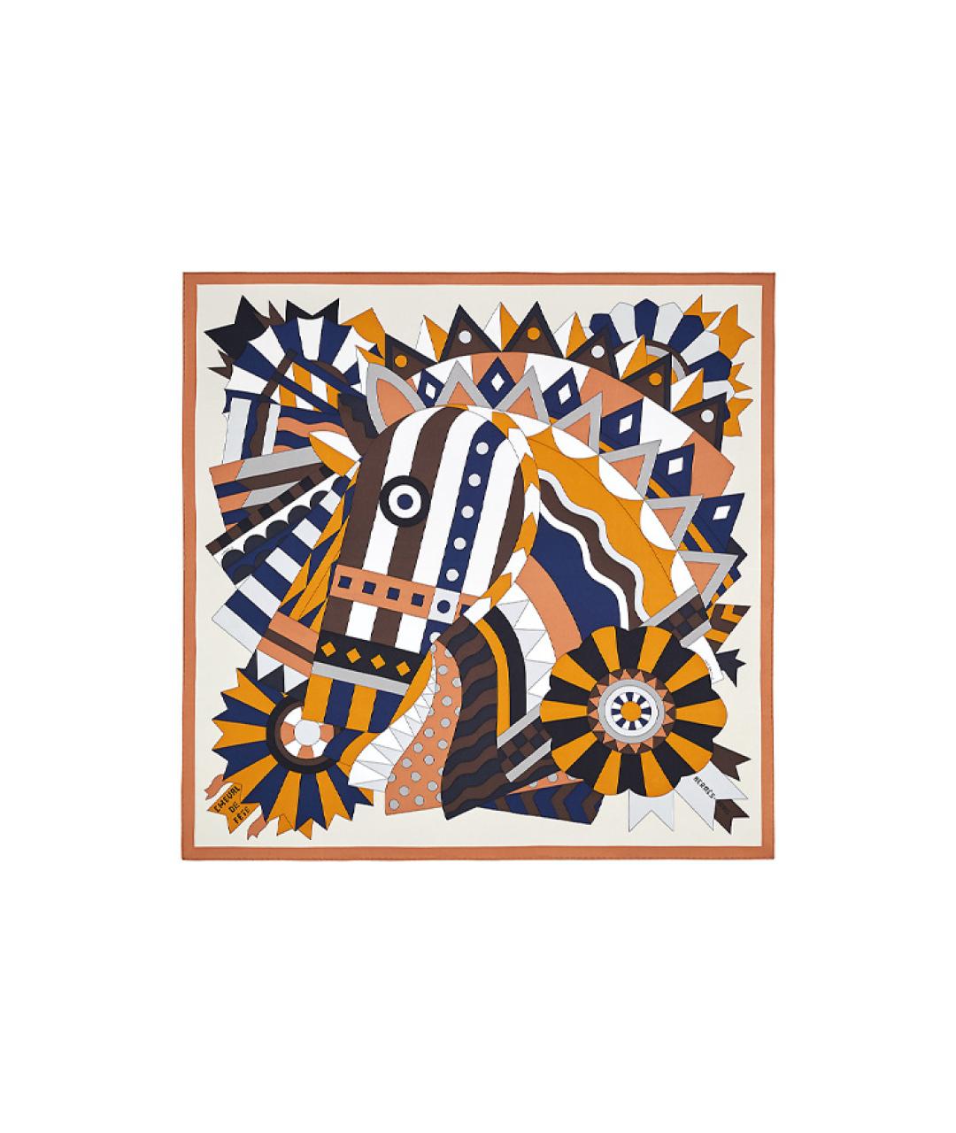 HERMES Мульти шелковый шарф, фото 3