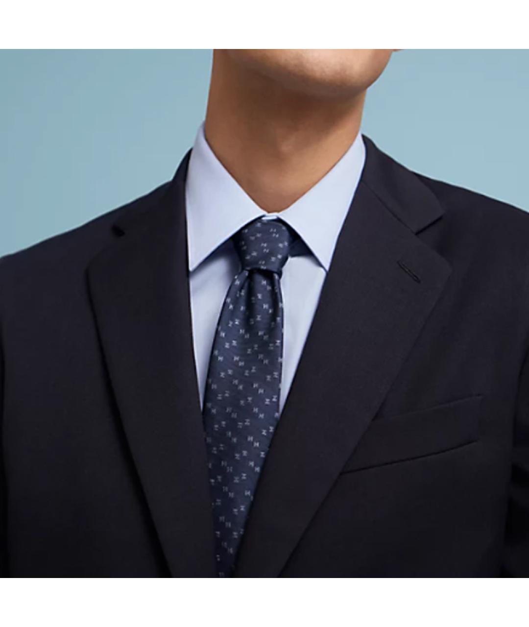 HERMES Синий галстук, фото 2