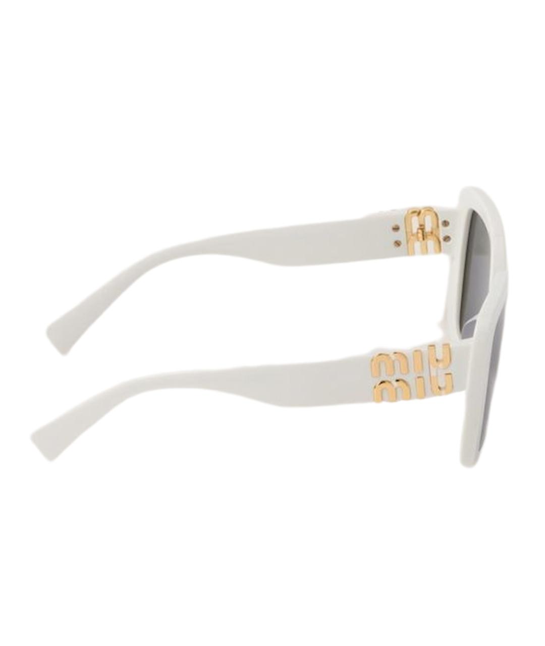 MIU MIU Белые пластиковые солнцезащитные очки, фото 3