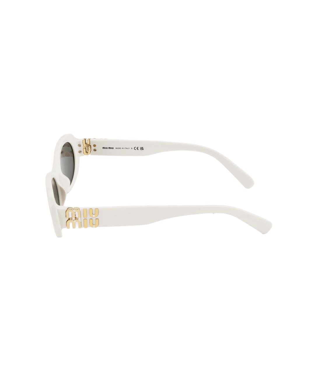 MIU MIU Белые пластиковые солнцезащитные очки, фото 3